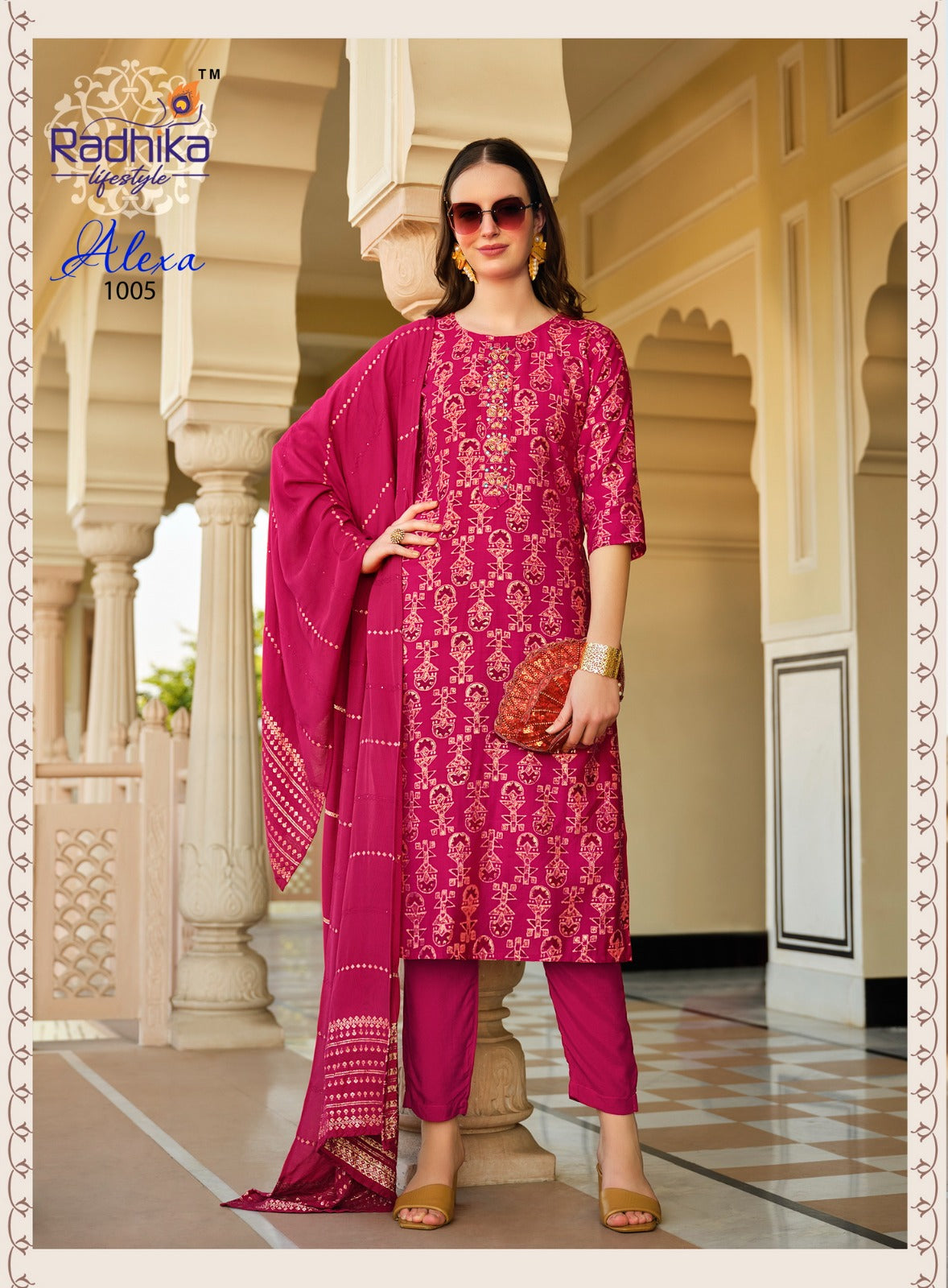 Alexa Radhika Lifestyle Vetican Silk Readymade Pant Style Suits Exporter India
