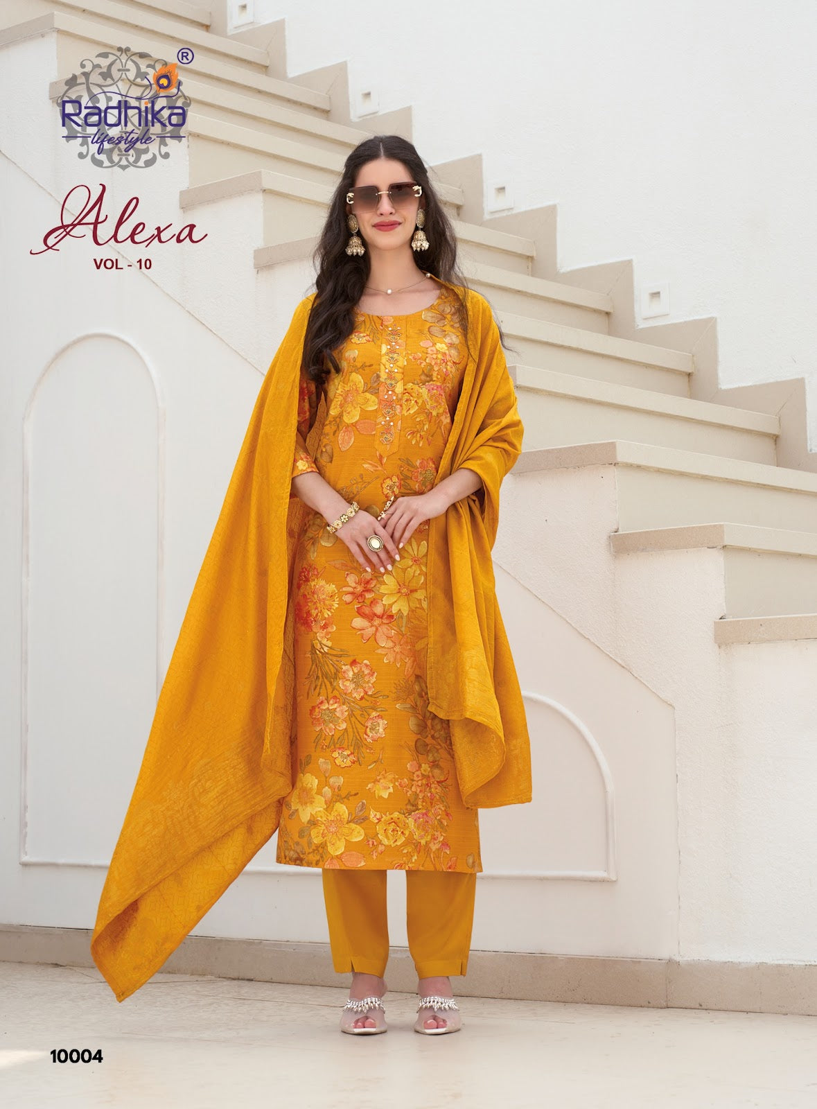 Alexa Vol 10 Radhika Lifestyle Vertican Readymade Pant Style Suits Manufacturer Ahmedabad