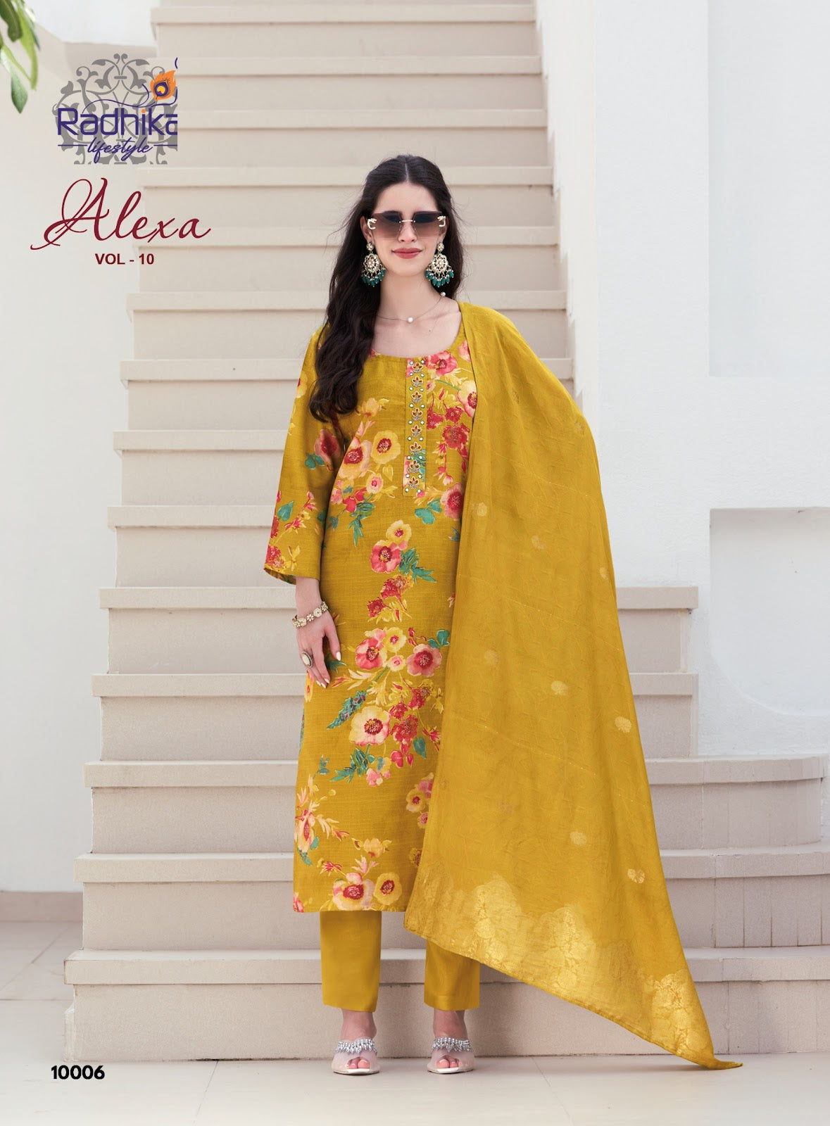 Alexa Vol 10 Radhika Lifestyle Vertican Readymade Pant Style Suits Manufacturer Ahmedabad