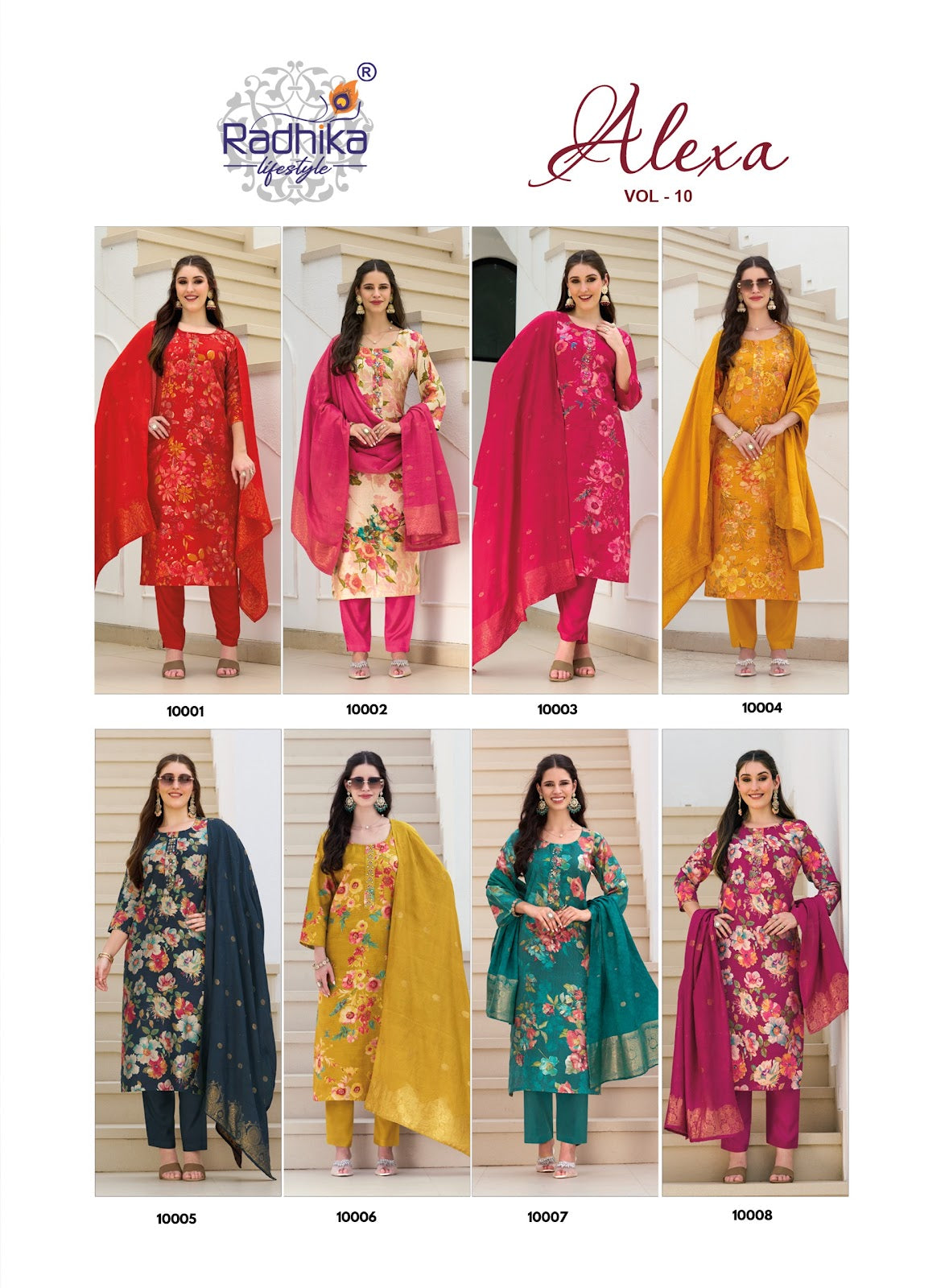 Alexa Vol 10 Radhika Lifestyle Vertican Readymade Pant Style Suits Manufacturer Ahmedabad