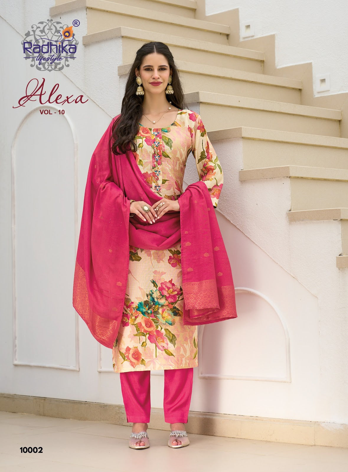 Alexa Vol 10 Radhika Lifestyle Vertican Readymade Pant Style Suits Manufacturer Ahmedabad