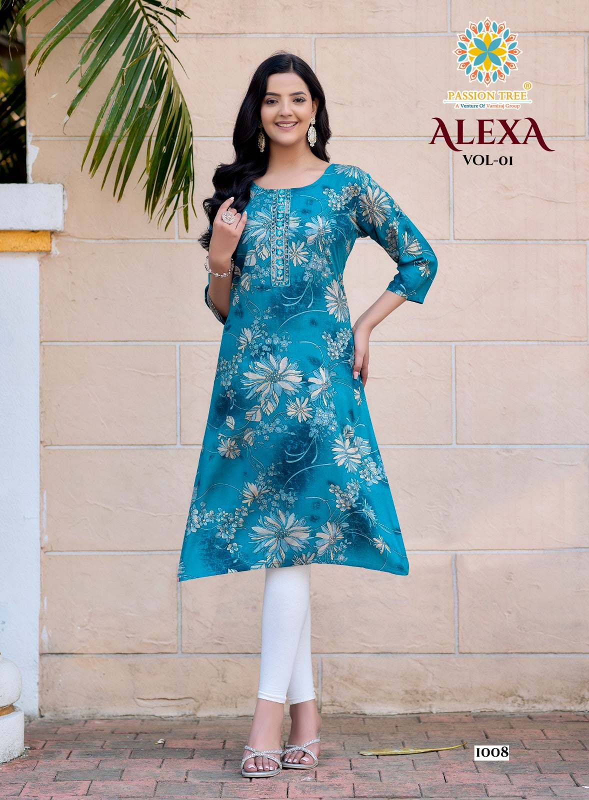 Alexa Vol 1 Passion Tree Reyon Straight Cut Kurtis Wholesale Price