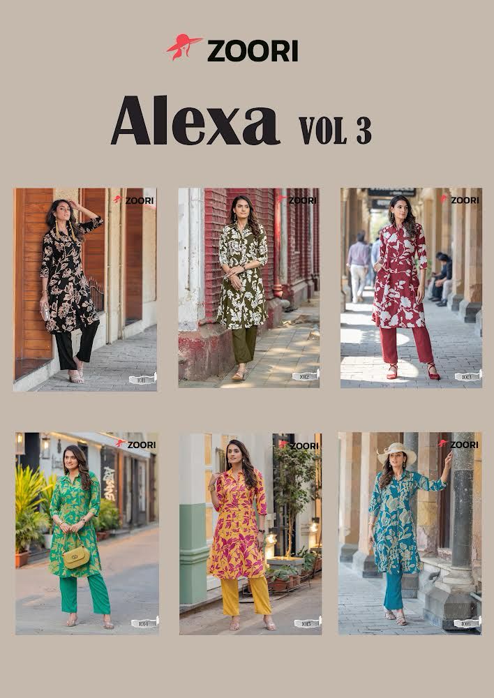Alexa Vol 3 Zoori Rayon Co Ord Set Supplier Ahmedabad