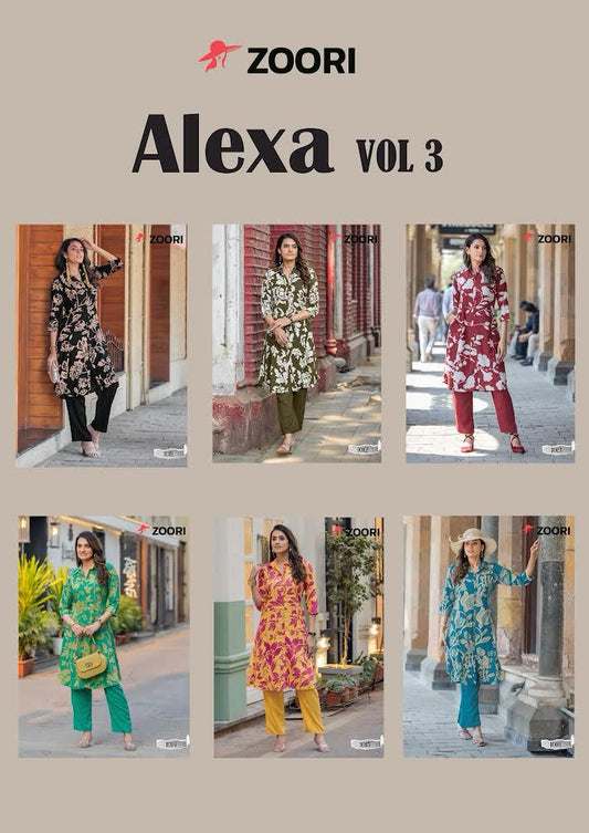 Alexa Vol 3 Zoori Rayon Co Ord Set Supplier Ahmedabad