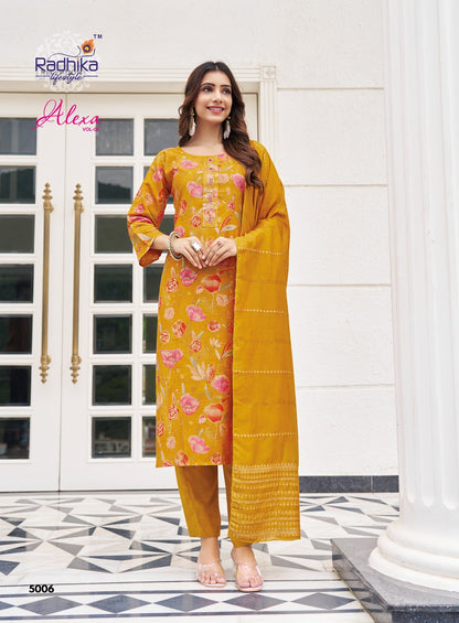 Alexa Vol 5 Radhika Lifestyle Vertican Readymade Pant Style Suits Manufacturer Ahmedabad