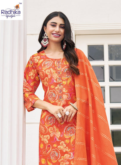 Alexa Vol 5 Radhika Lifestyle Vertican Readymade Pant Style Suits Manufacturer Ahmedabad