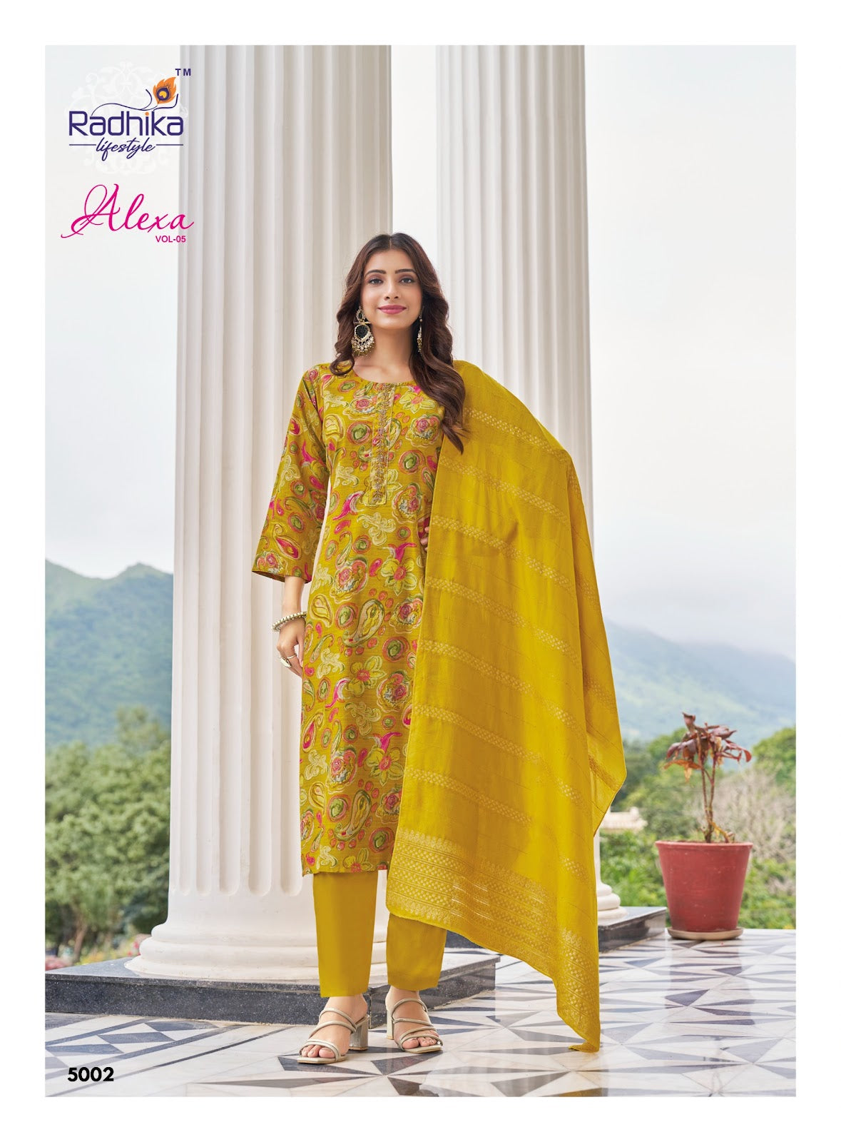 Alexa Vol 5 Radhika Lifestyle Vertican Readymade Pant Style Suits Manufacturer Ahmedabad