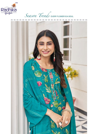 Alexa Vol 5 Radhika Lifestyle Vertican Readymade Pant Style Suits Manufacturer Ahmedabad