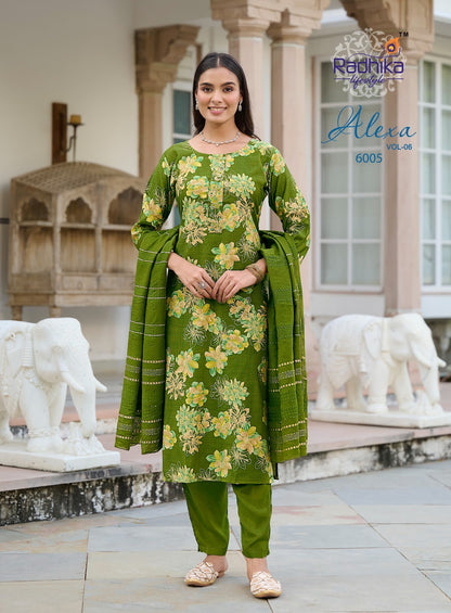 Alexa Vol 6 Radhika Lifestyle Vertican Readymade Pant Style Suits Wholesaler