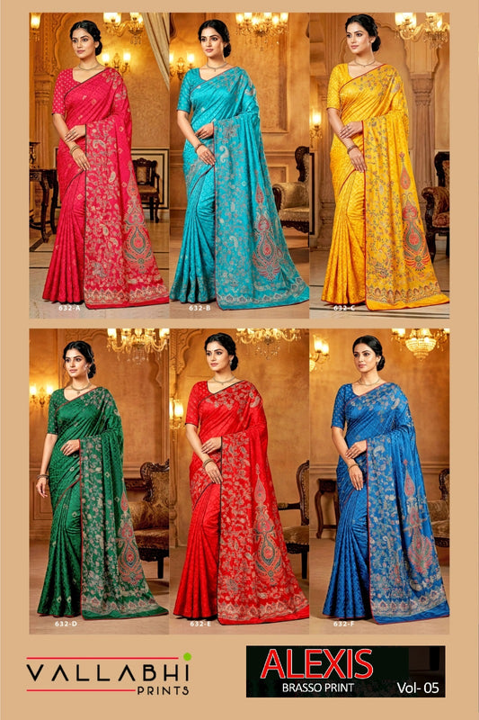 Alexis Vol 5 Vallabhi Prints Brasso Sarees Manufacturer India