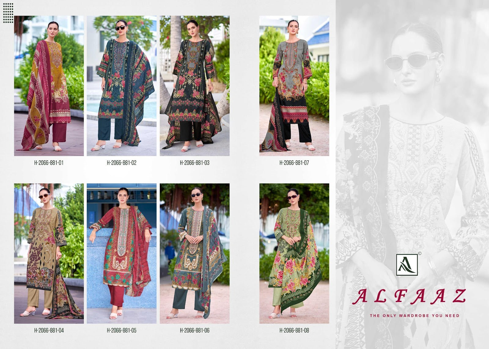 Alfaaz Alok Cambric Cotton Karachi Salwar Suits Manufacturer Ahmedabad