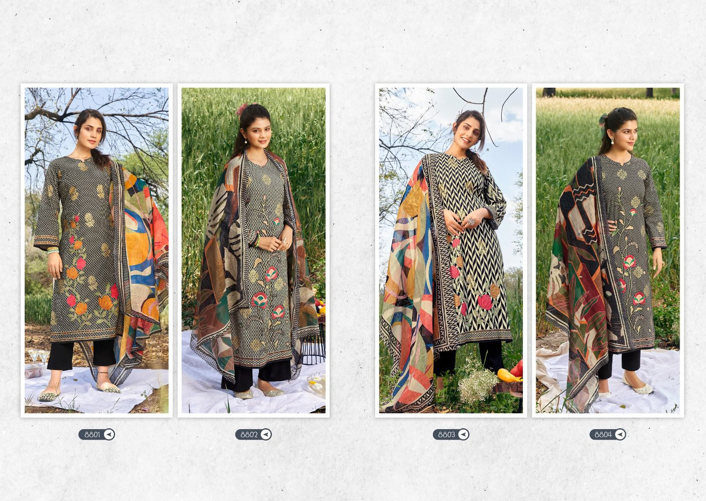 Alfaaz Karachi Prints Cambric Pant Style Suits Wholesale Price