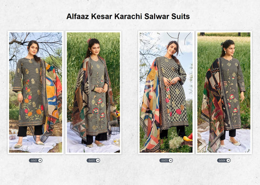 Alfaaz Kesar Cambric Karachi Salwar Suits Supplier Gujarat