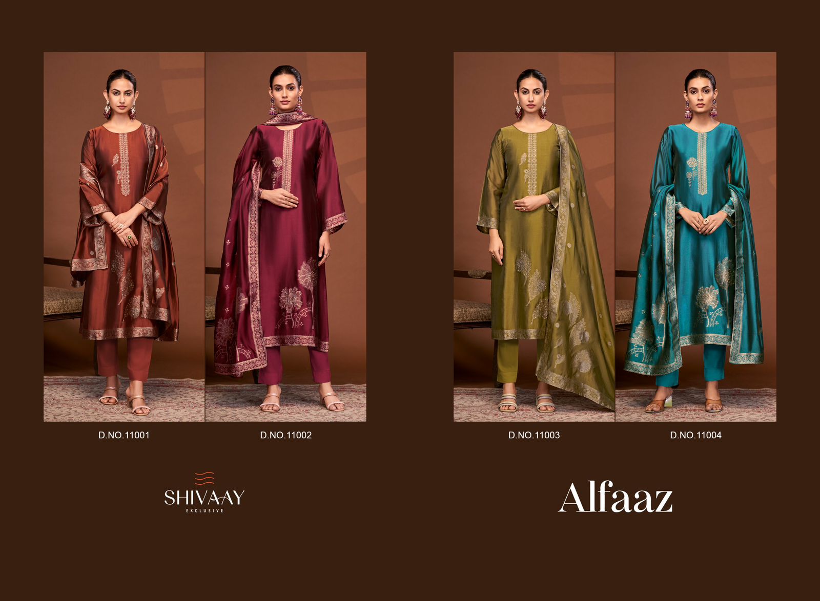 Alfaaz Shivaay Silk Jacquard Pant Style Suits Wholesaler Ahmedabad