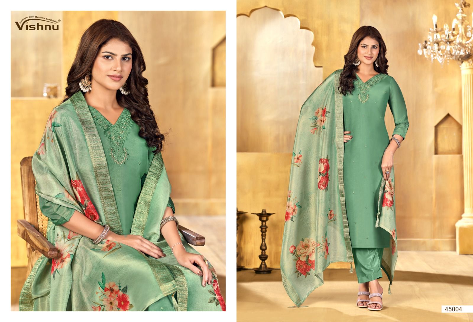 Alfaaz Vol 3 Vishnu Impex Shimmer Pant Style Suits Exporter India