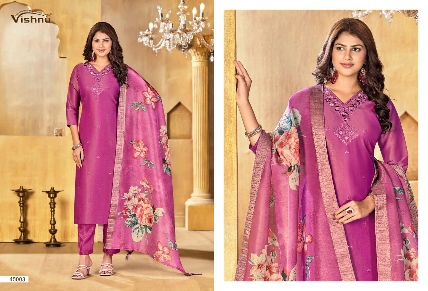 Alfaaz Vol 3 Vishnu Impex Shimmer Pant Style Suits Exporter India