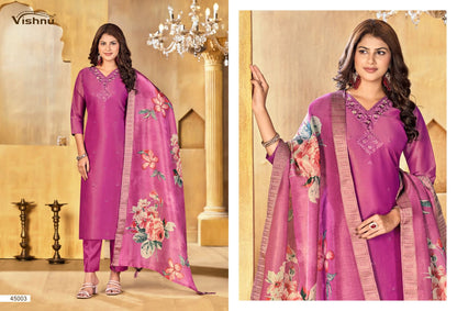 Alfaaz Vol 3 Vishnu Impex Shimmer Pant Style Suits Exporter India