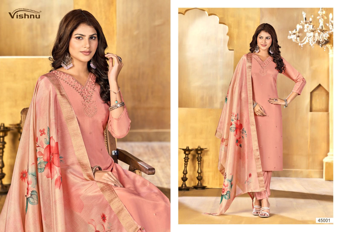 Alfaaz Vol 3 Vishnu Impex Shimmer Pant Style Suits Exporter India