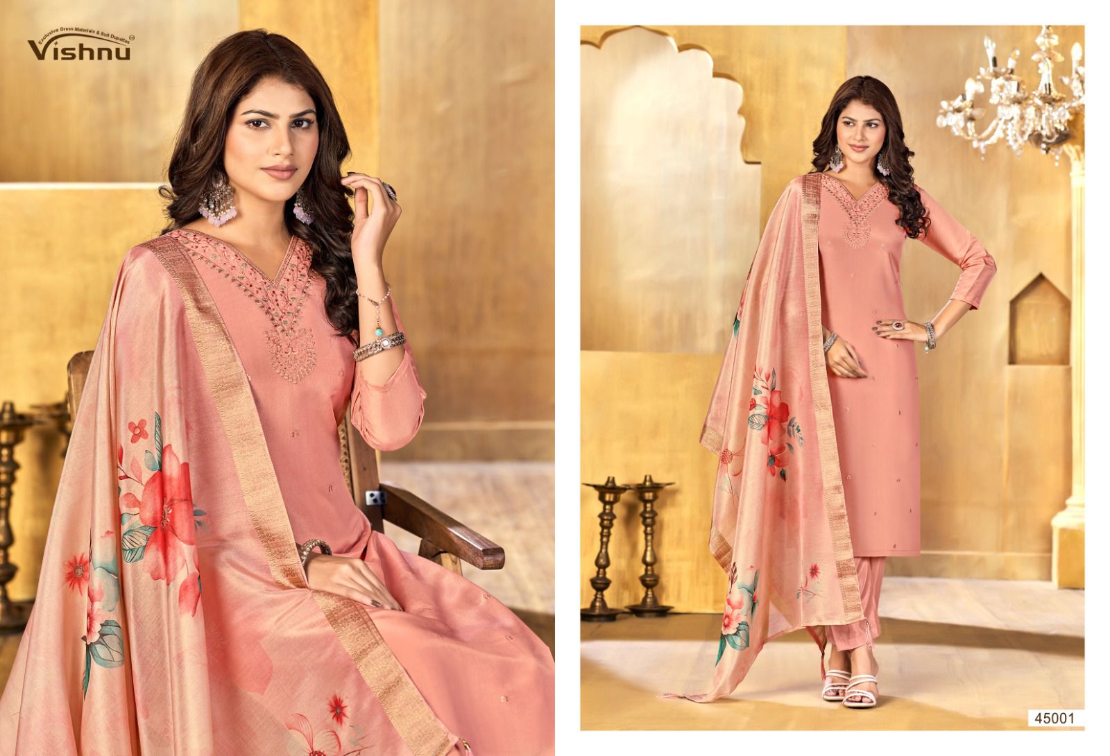 Alfaaz Vol 3 Vishnu Impex Shimmer Pant Style Suits Exporter India
