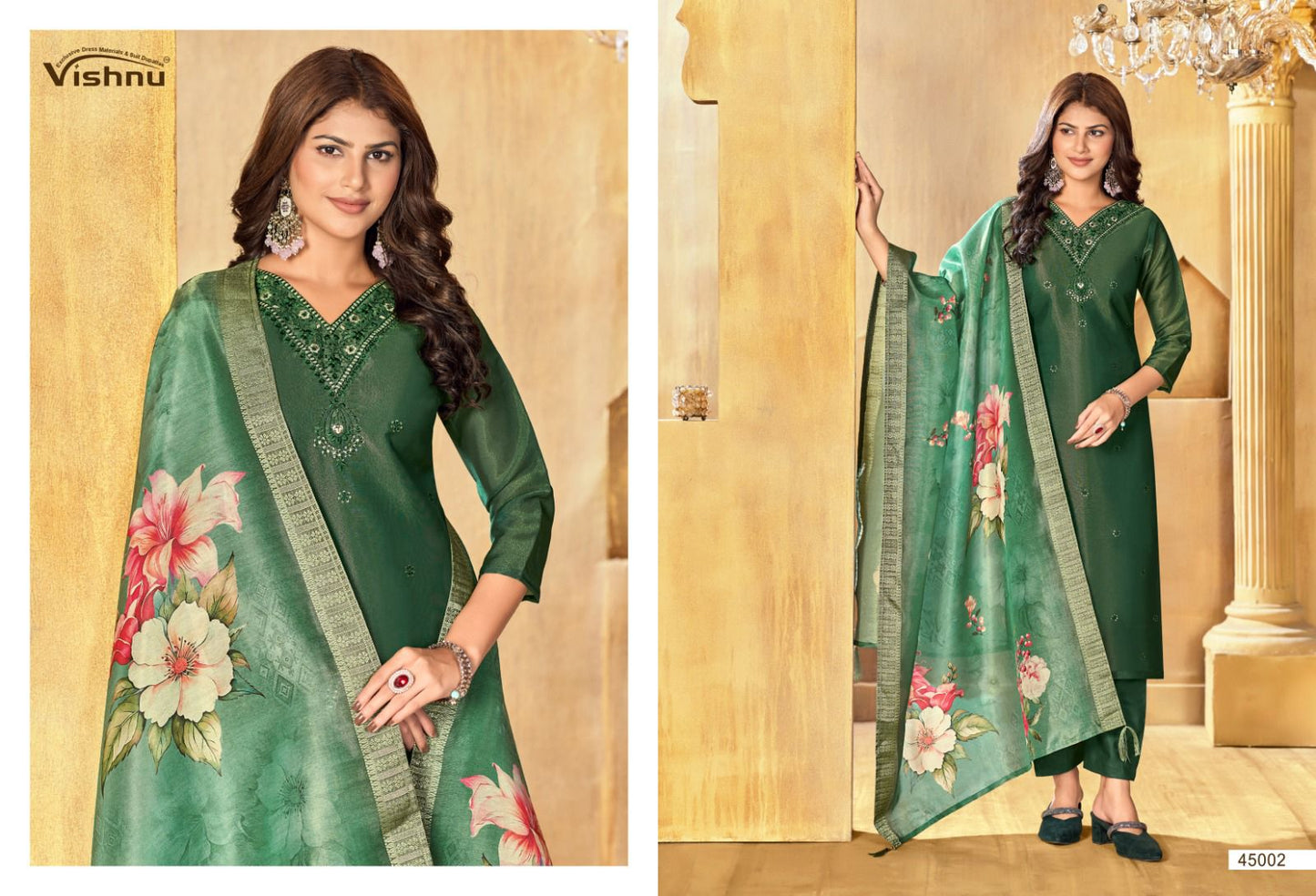 Alfaaz Vol 3 Vishnu Impex Shimmer Pant Style Suits Exporter India