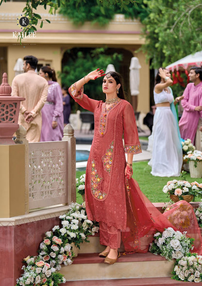 Alfaz Kailee Fashion Viscose Organza Readymade Pant Style Suits Wholesale Price
