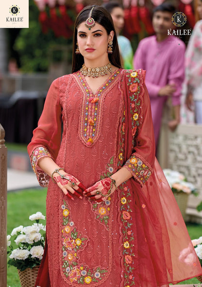 Alfaz Kailee Fashion Viscose Organza Readymade Pant Style Suits Wholesale Price