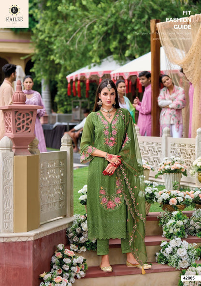 Alfaz Kailee Fashion Viscose Organza Readymade Pant Style Suits Wholesale Price