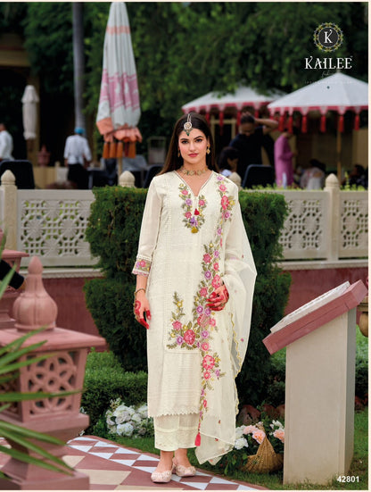 Alfaz Kailee Fashion Viscose Organza Readymade Pant Style Suits Wholesale Price