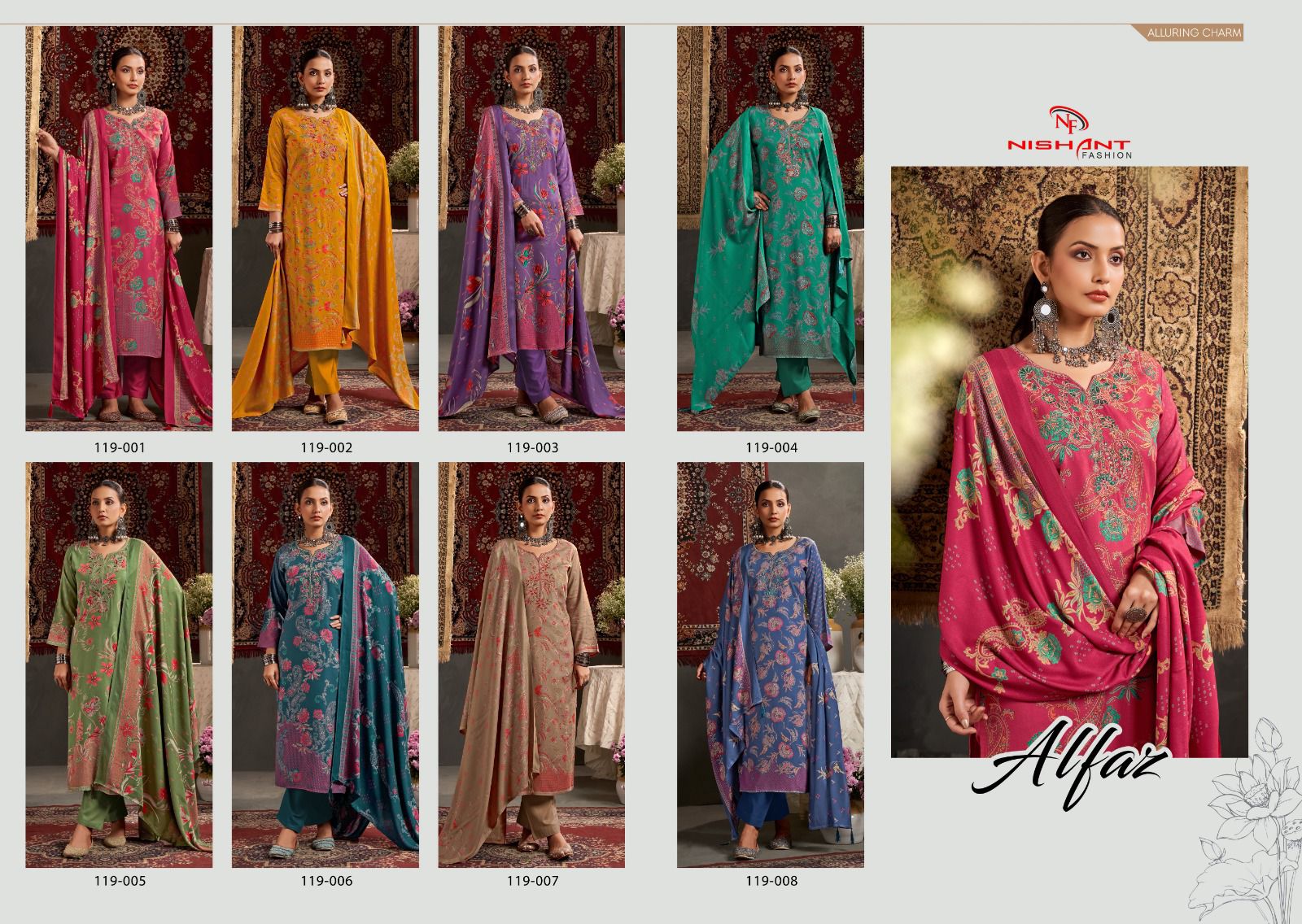 Alfaz Nishant Fashion Pashmina Suits Wholesale Price