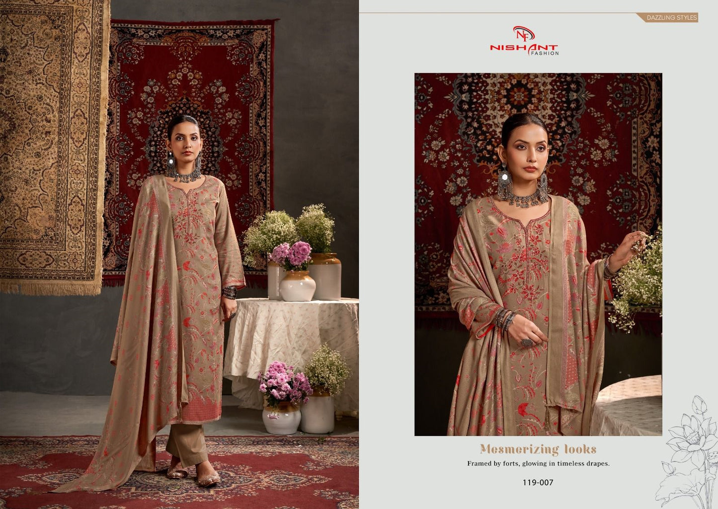 Alfaz Nishant Fashion Pashmina Suits Wholesale Price