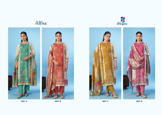 Alfaz Sargam Prints Cambric Pant Style Suits Manufacturer India