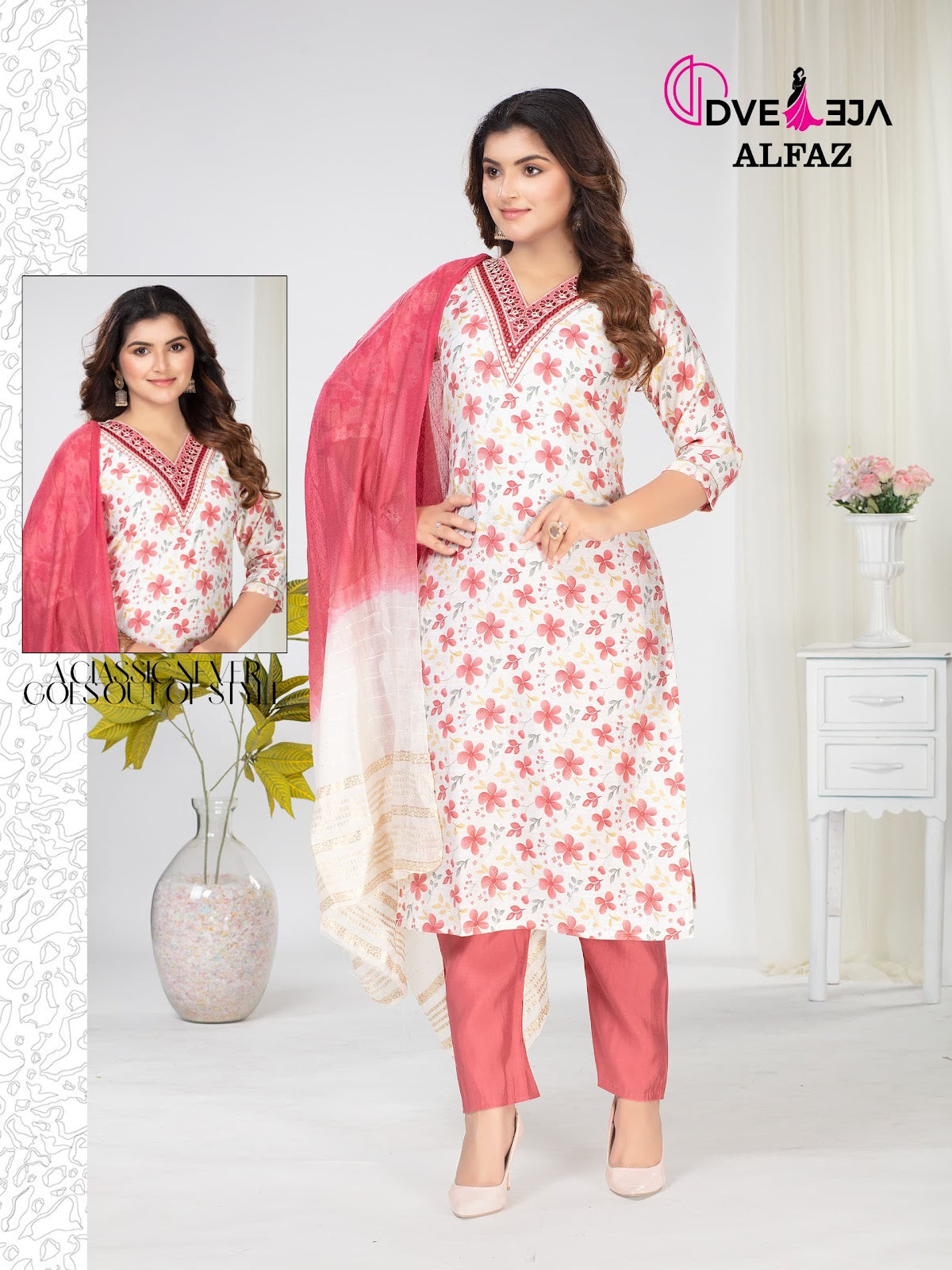 Alfaz Series Dveeja Fashion Vetican Readymade Pant Style Suits Supplier Gujarat