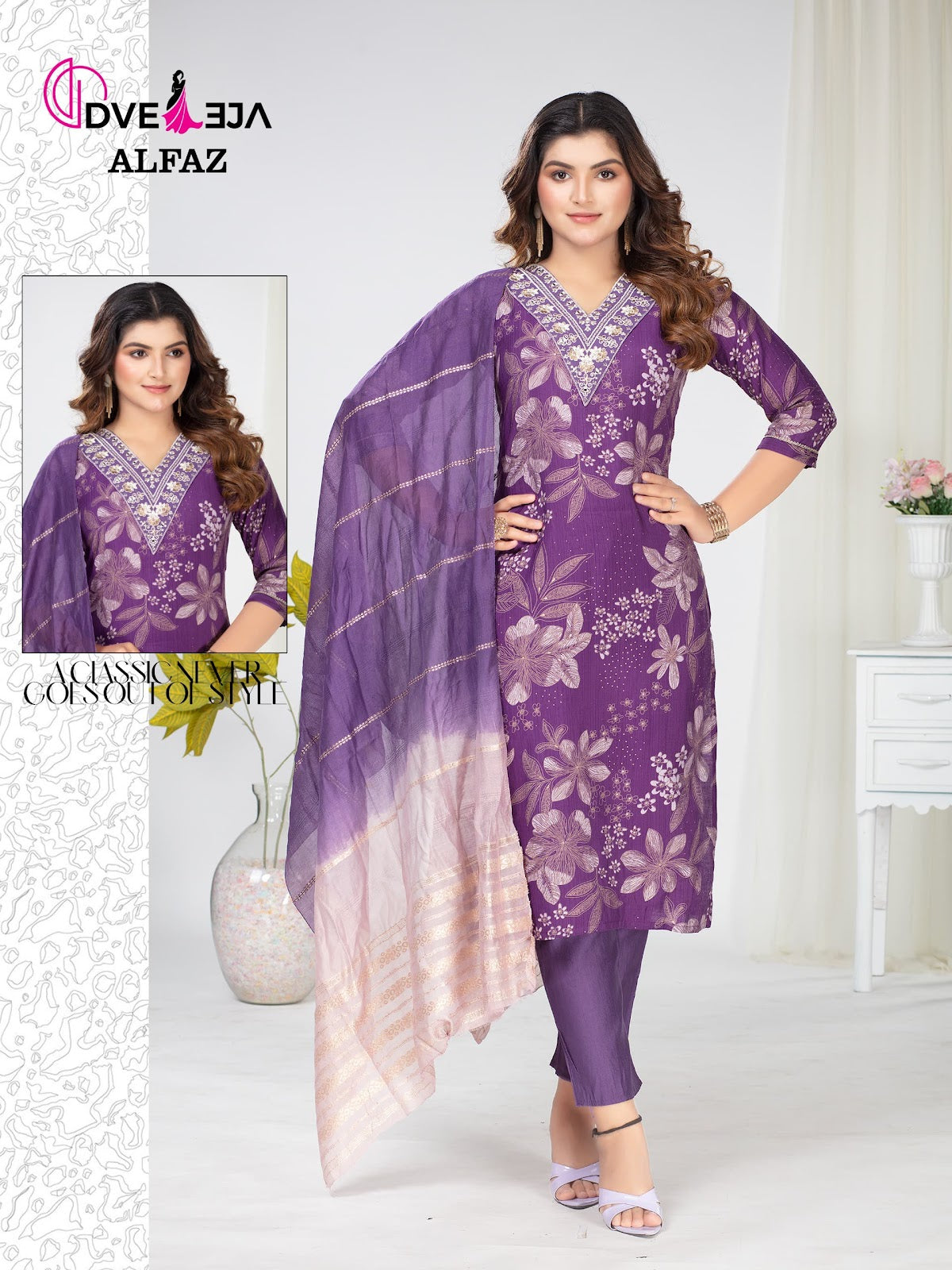 Alfaz Series Dveeja Fashion Vetican Readymade Pant Style Suits Supplier Gujarat