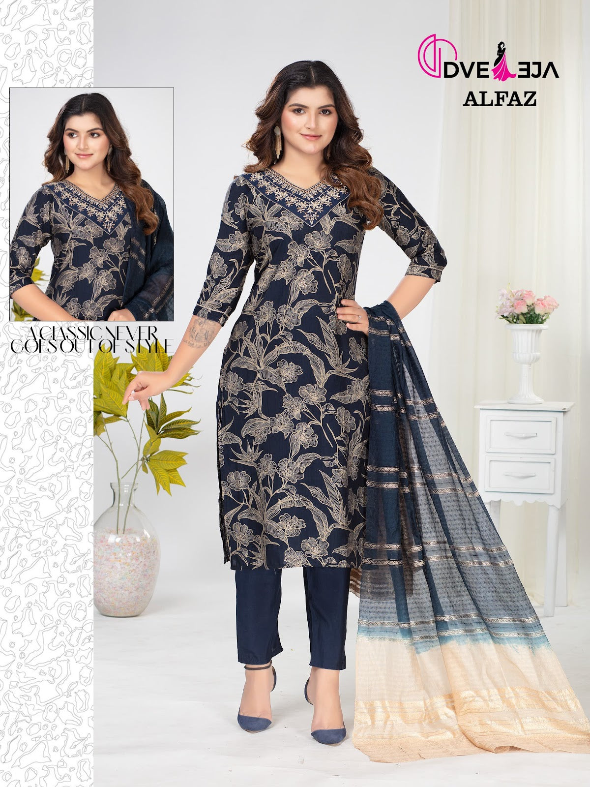 Alfaz Series Dveeja Fashion Vetican Readymade Pant Style Suits Supplier Gujarat