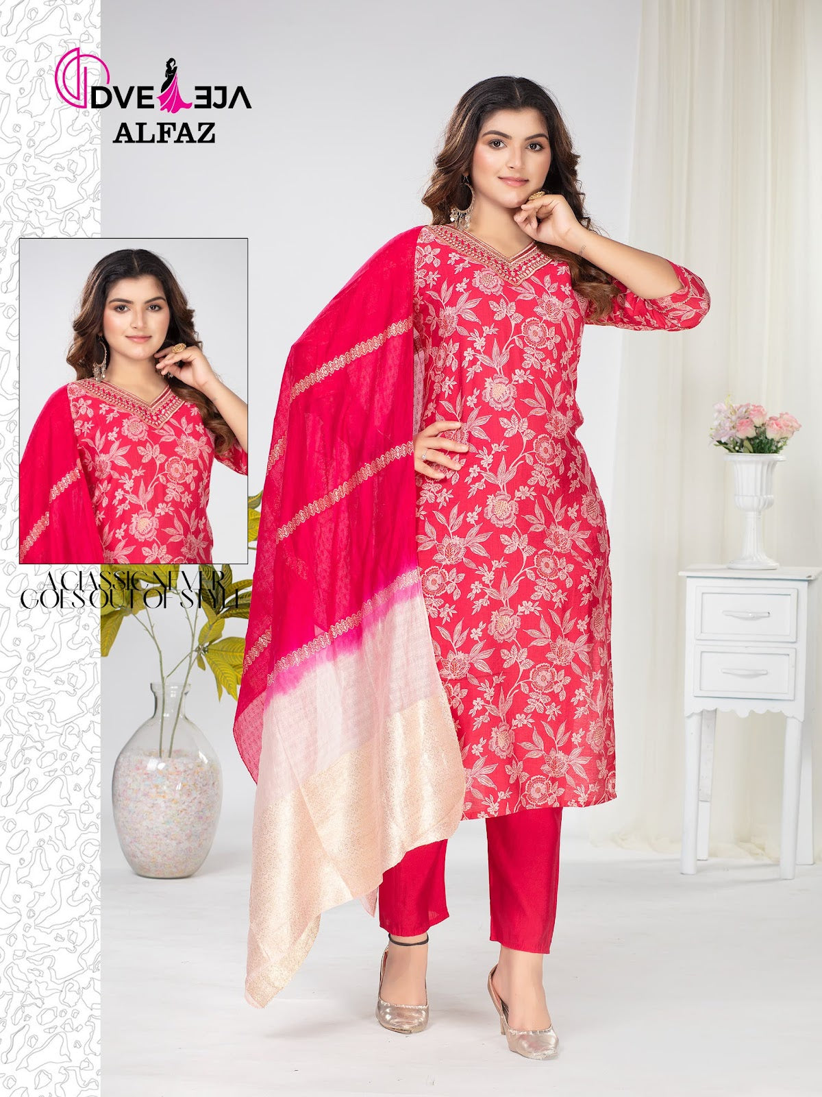 Alfaz Series Dveeja Fashion Vetican Readymade Pant Style Suits Supplier Gujarat
