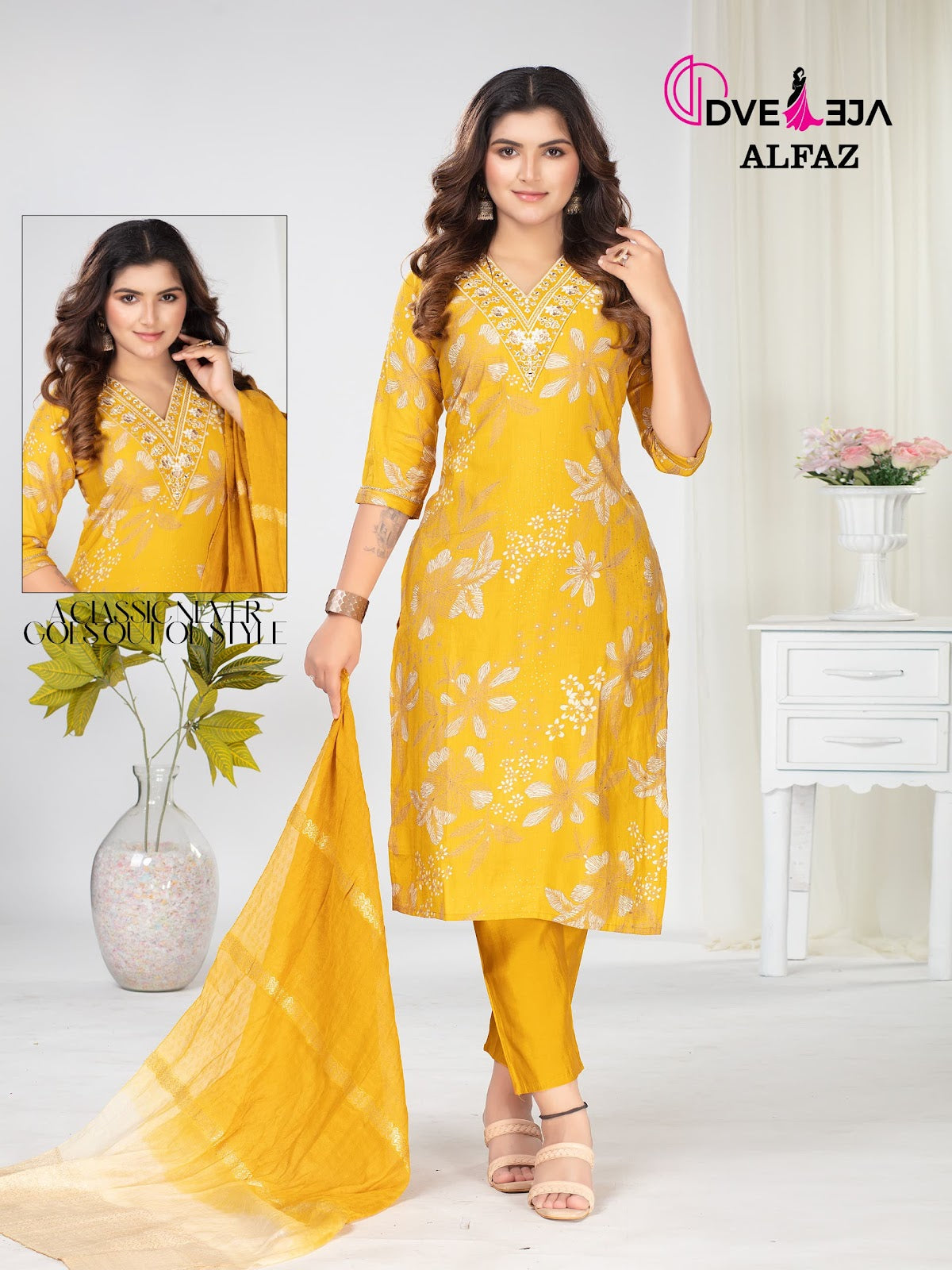 Alfaz Series Dveeja Fashion Vetican Readymade Pant Style Suits Supplier Gujarat