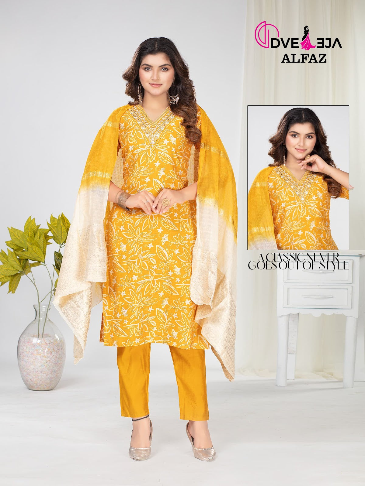 Alfaz Series Dveeja Fashion Vetican Readymade Pant Style Suits Supplier Gujarat