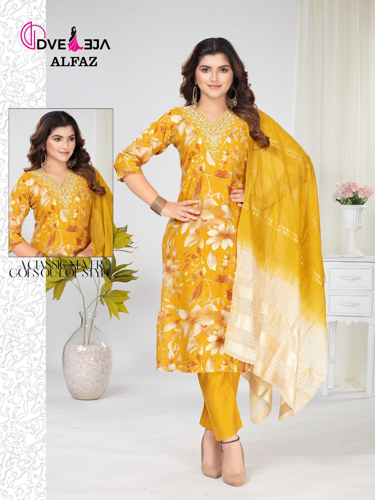 Alfaz Series Dveeja Fashion Vetican Readymade Pant Style Suits Supplier Gujarat