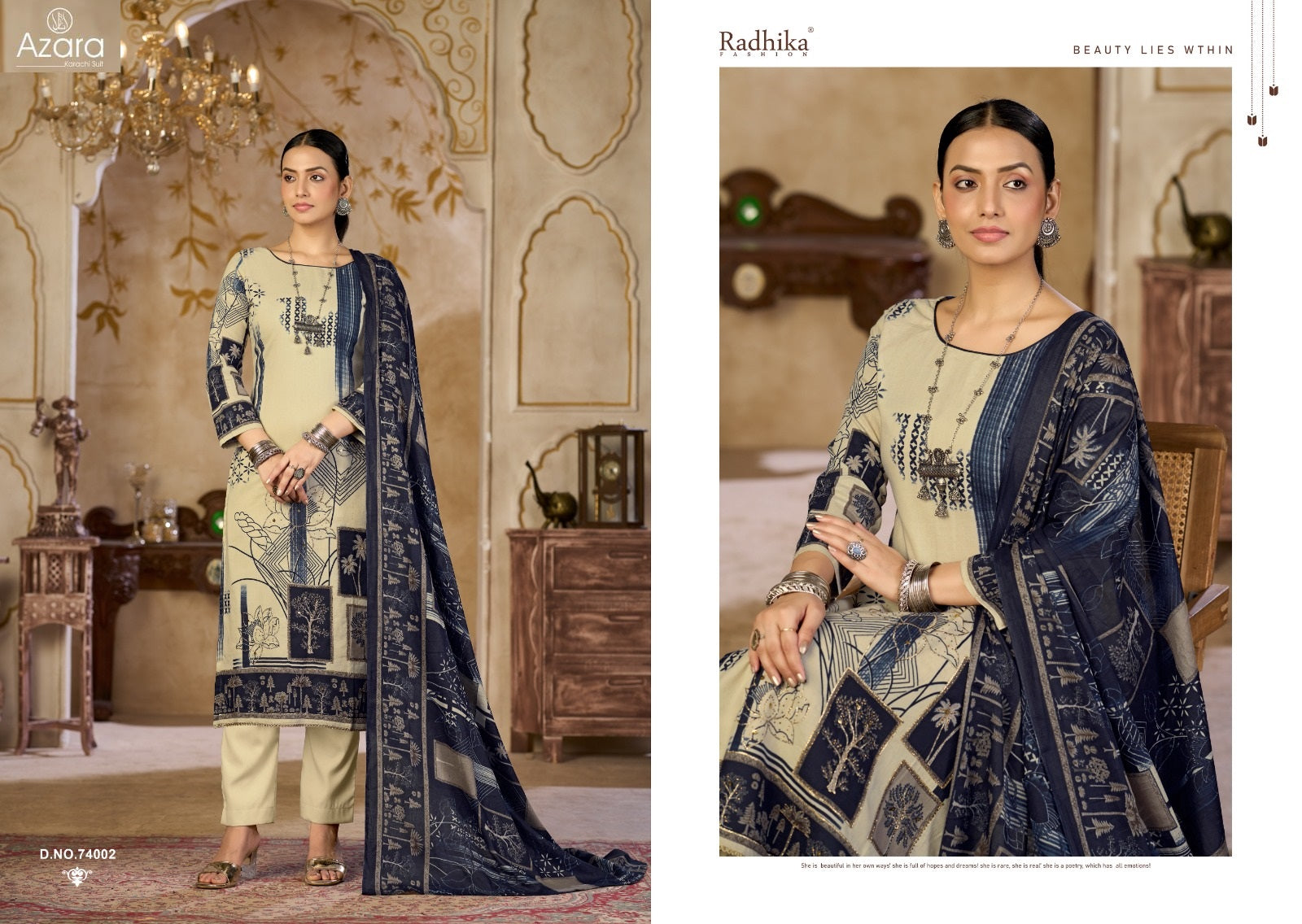 Alffaz Radhika Fashion Azara Lawn Karachi Salwar Suits Exporter