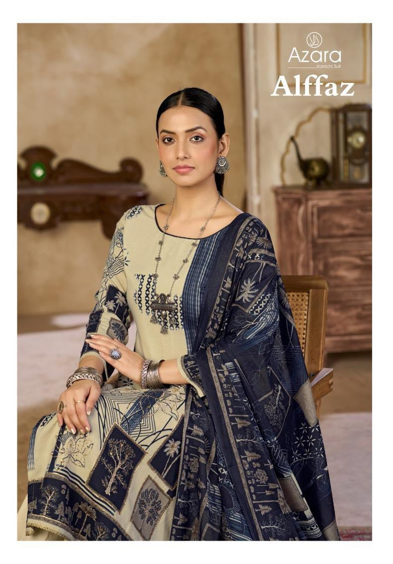 Alffaz Radhika Fashion Azara Lawn Karachi Salwar Suits Exporter