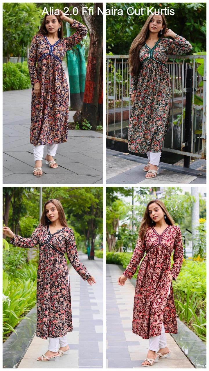 Alia 2.0 Ffi Rayon 14Kg Naira Cut Kurtis Exporter