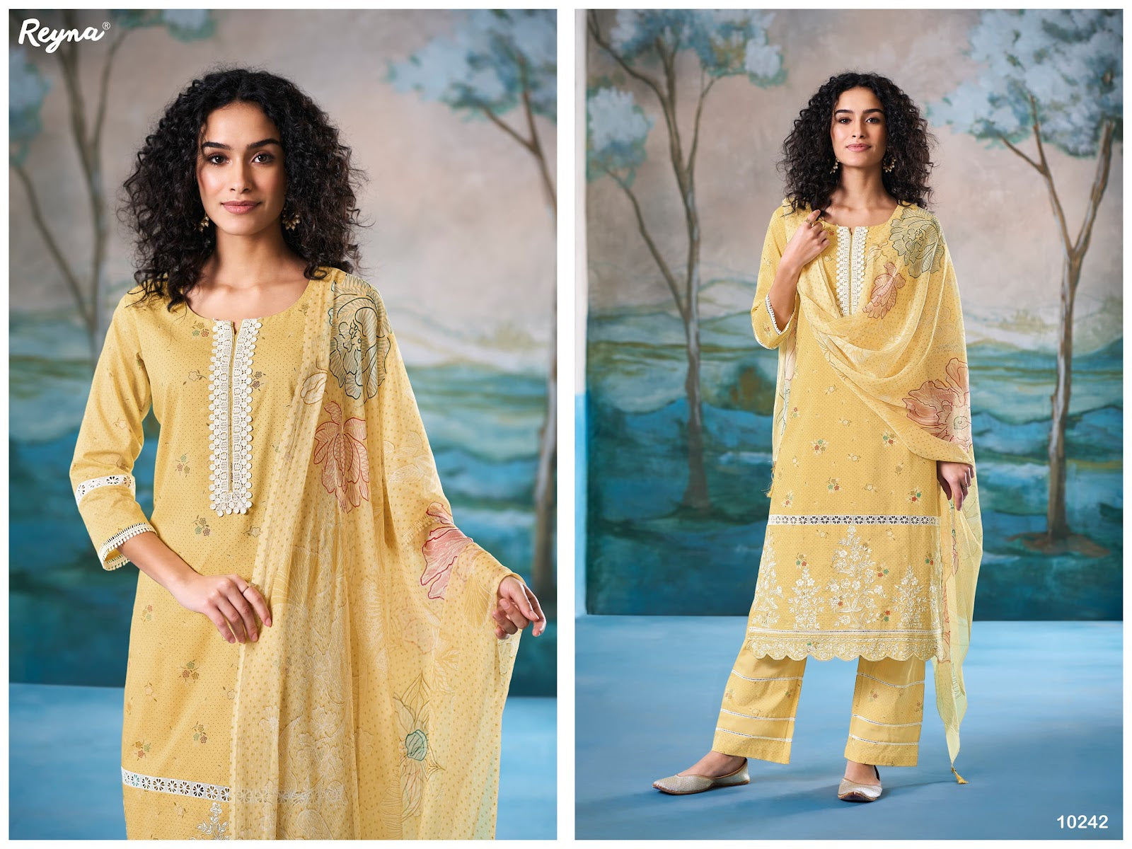 Alia Reyna Cotton Pant Style Suits Exporter Gujarat
