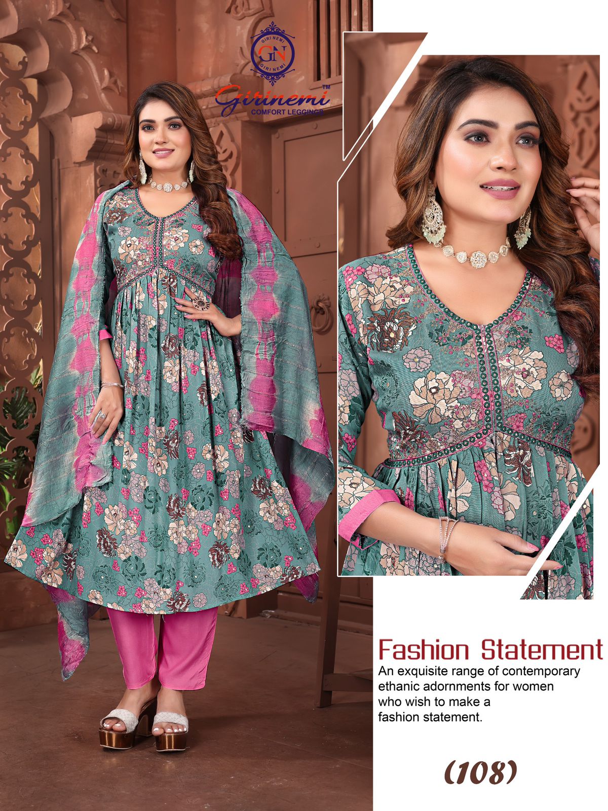 Alia Vol 931 Girinemi Rayon Foil Readymade Pant Style Suits Manufacturer