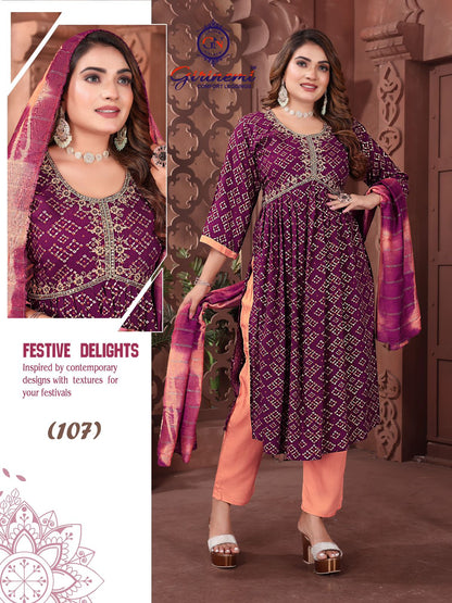 Alia Vol 931 Girinemi Rayon Foil Readymade Pant Style Suits Manufacturer