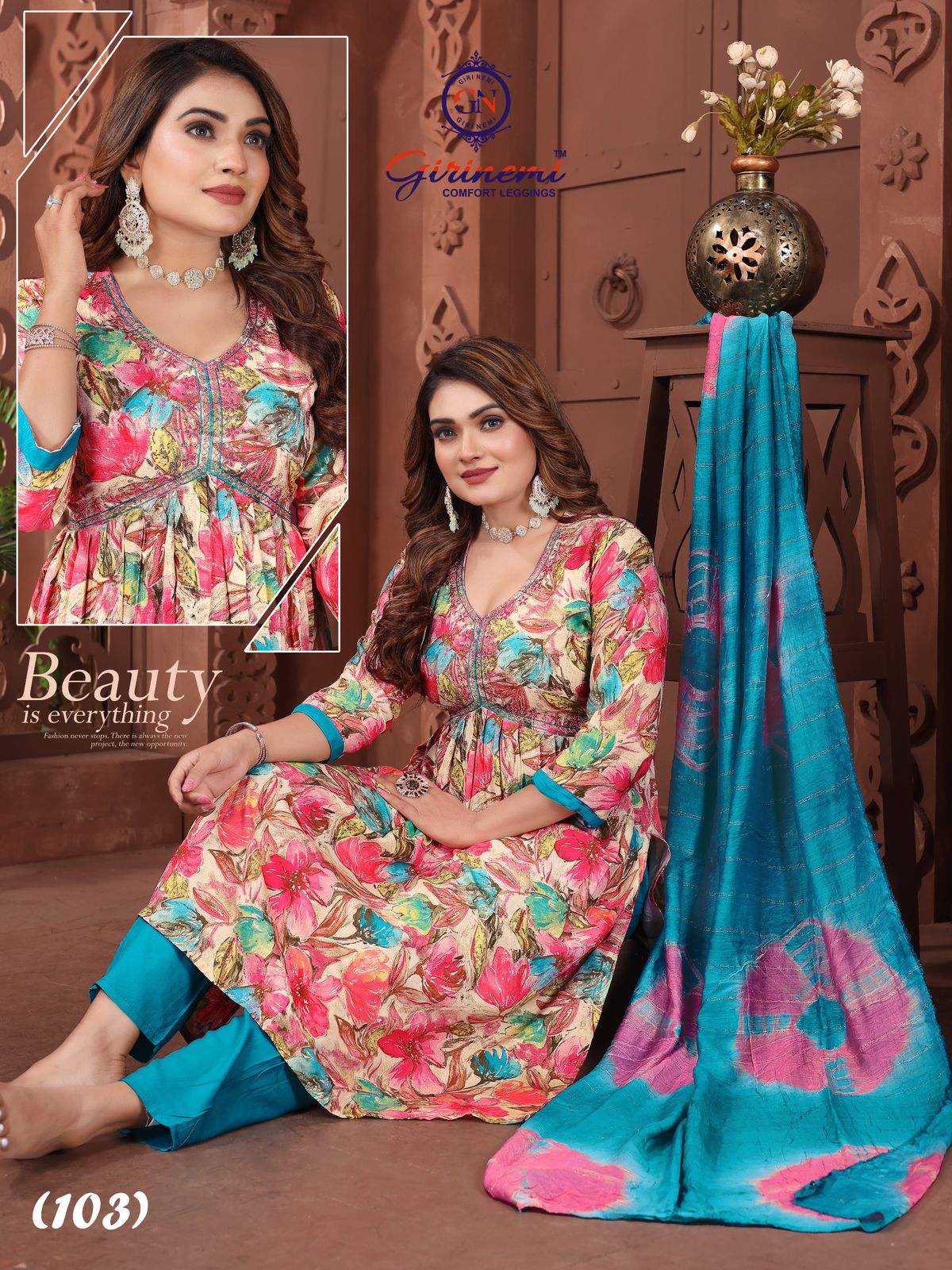 Alia Vol 931 Girinemi Rayon Foil Readymade Pant Style Suits Manufacturer