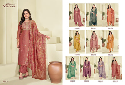 Alifaa Vishnu Impex Salsa Silk Pant Style Suits Wholesaler India