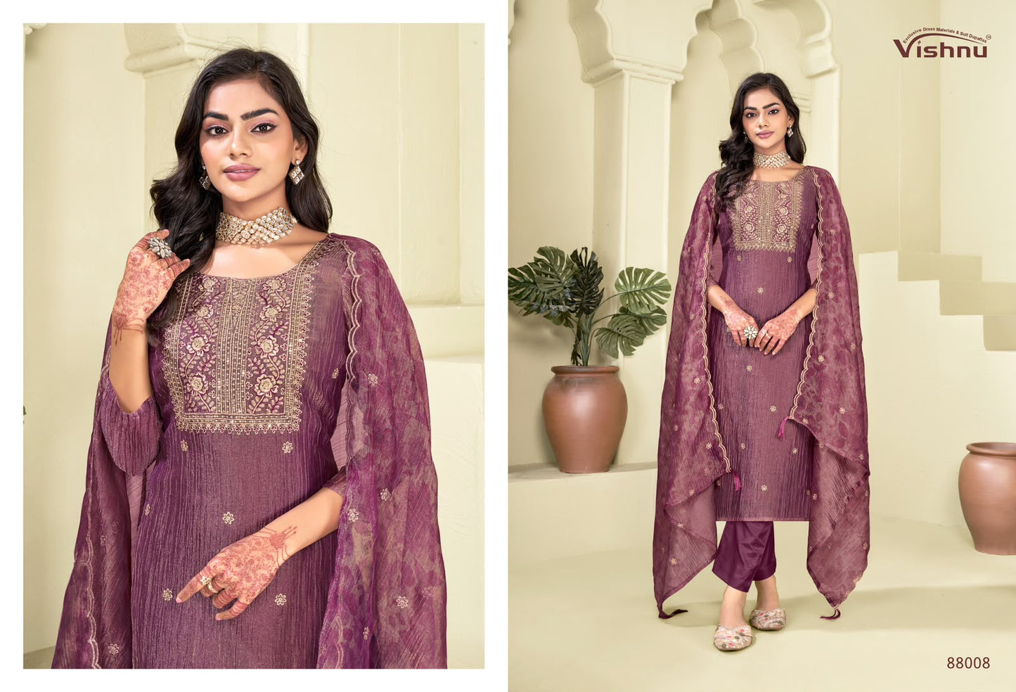 Alifaa Vishnu Impex Salsa Silk Pant Style Suits Wholesaler India