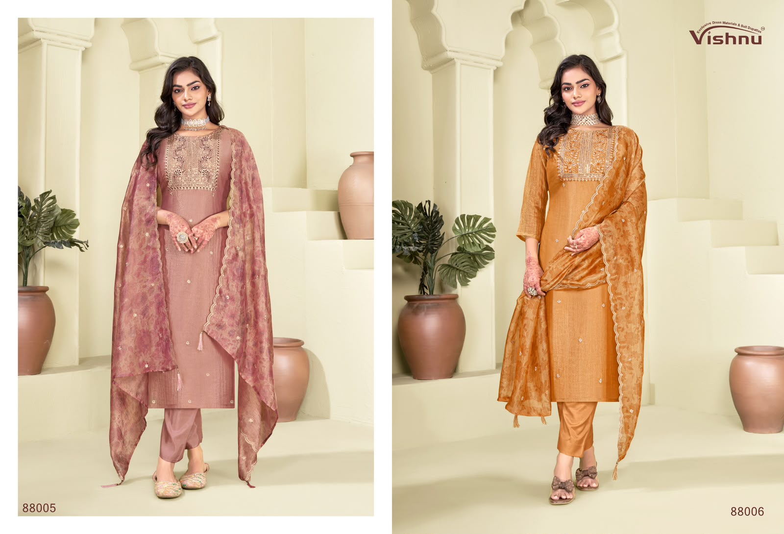 Alifaa Vishnu Impex Salsa Silk Pant Style Suits Wholesaler India