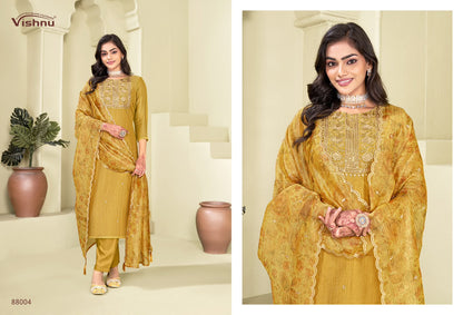 Alifaa Vishnu Impex Salsa Silk Pant Style Suits Wholesaler India