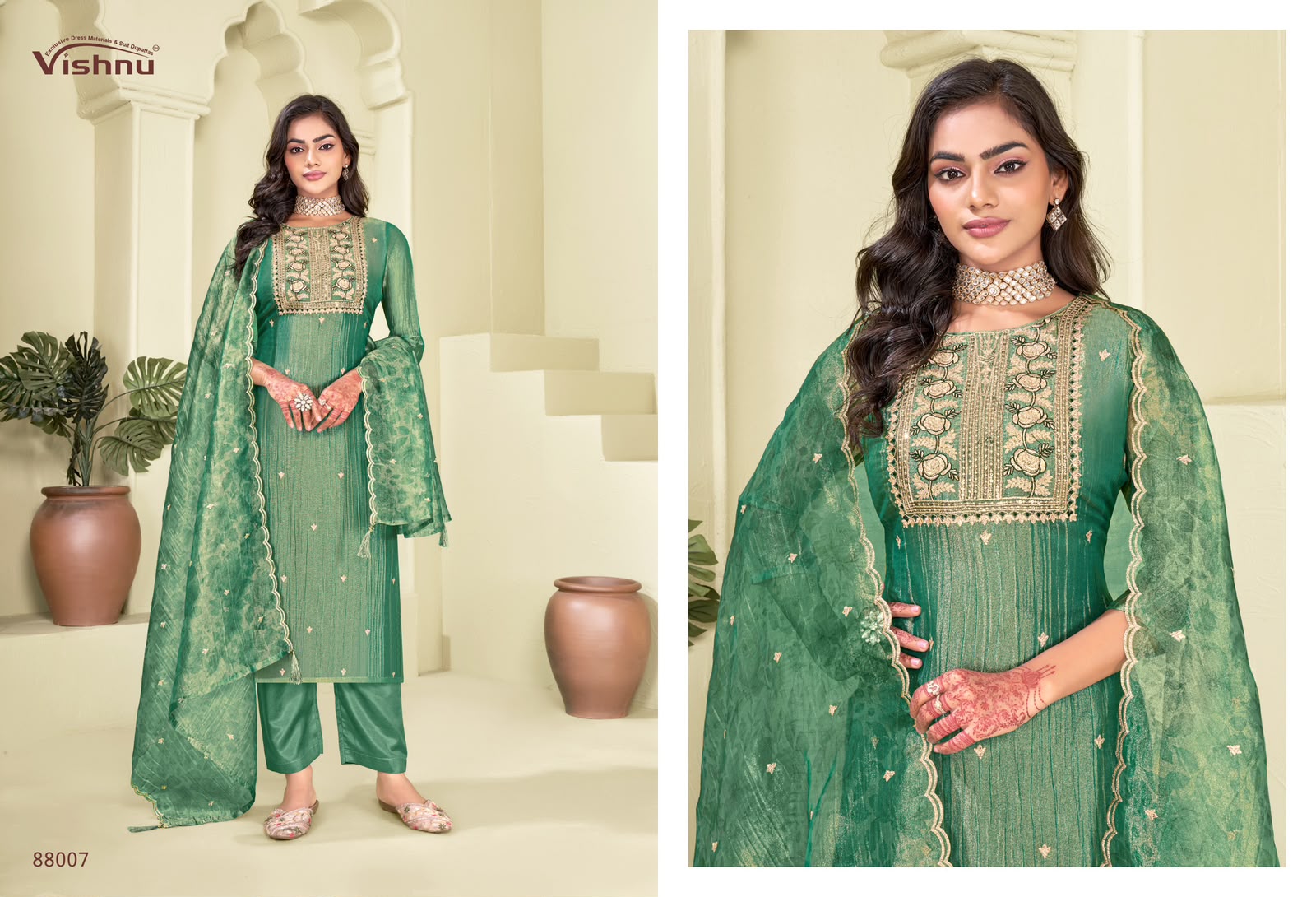 Alifaa Vishnu Impex Salsa Silk Pant Style Suits Wholesaler India